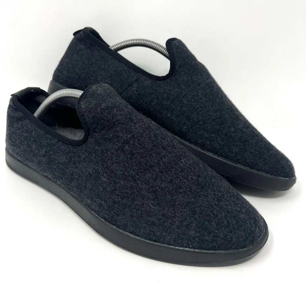 Allbirds Men’s Merino Wool Loungers Sz 12 Slip On Shoe Charcoal Grey Sneaker GUC